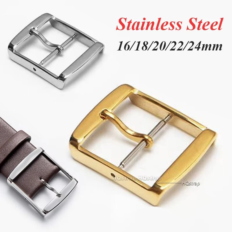 Sleek Stainless Steel Watch Band with Solid Square Clasp