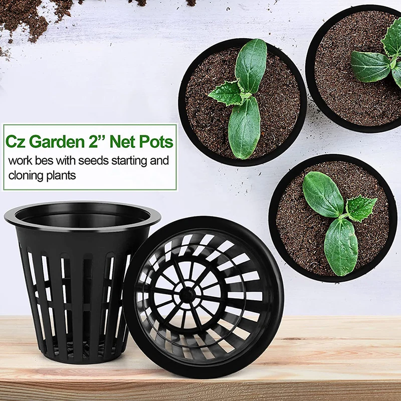 Description Picture 5 of item10pcs Black 3 Inch Nursery Pots Wide Lip Hydroponics Cups Colonization Mesh Pot Soilless Net Basket Gardening Accessories