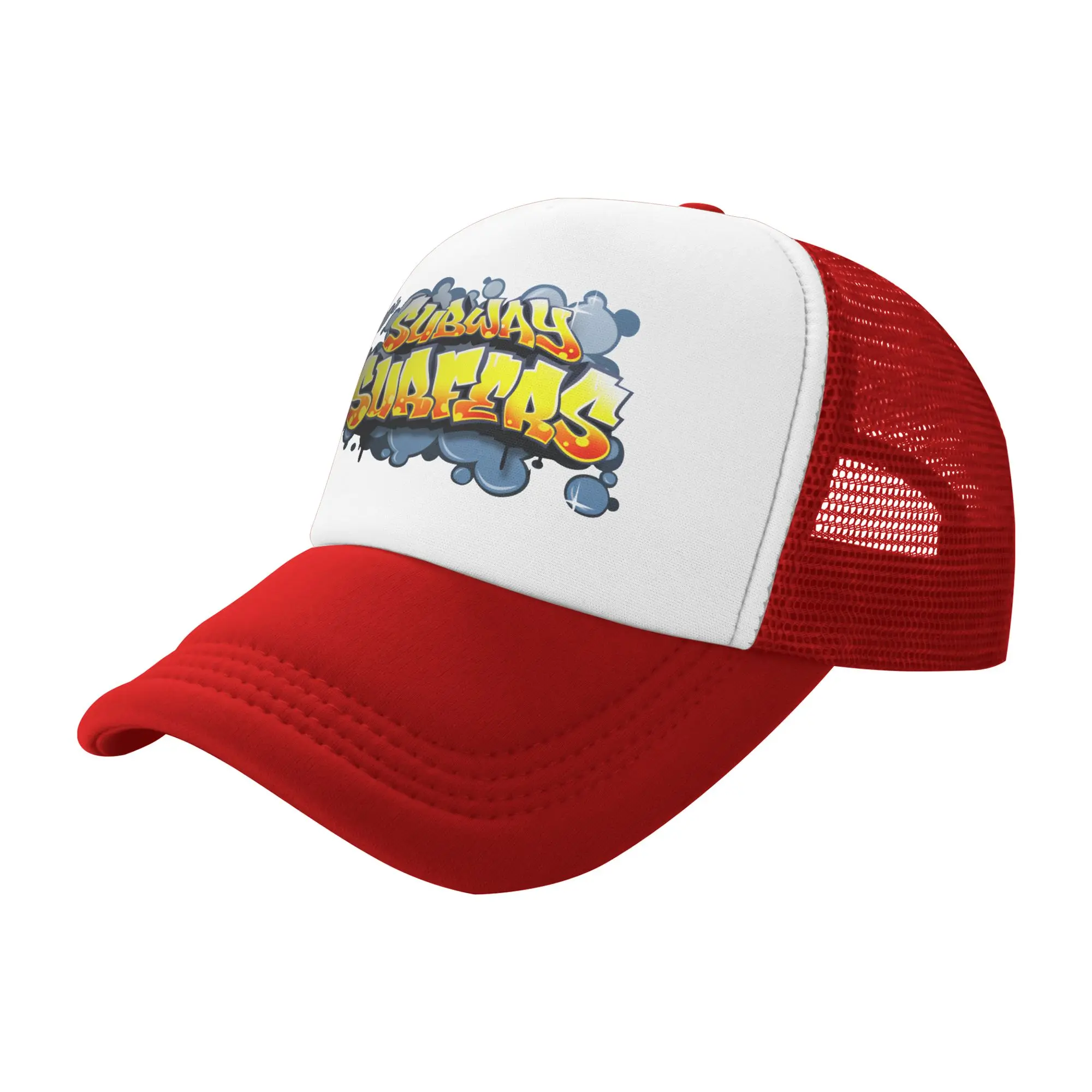 Subway Surfers Logo Mesh Baseball Cap Hip-Hop Sonnenhüte Parkour Hüte Verstellbare Polyester Golf Hüte Sommer Trucker Caps