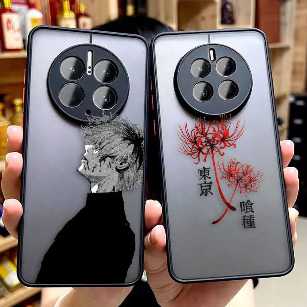 

Matte Phone Case for Huawei P50 P40 P30 P20 MATE 40 30 20 PRO PLUS Y7P Y8P Y9 Case Funda Capa Shell Anime Tokyo Ghoul Kaneki Ken