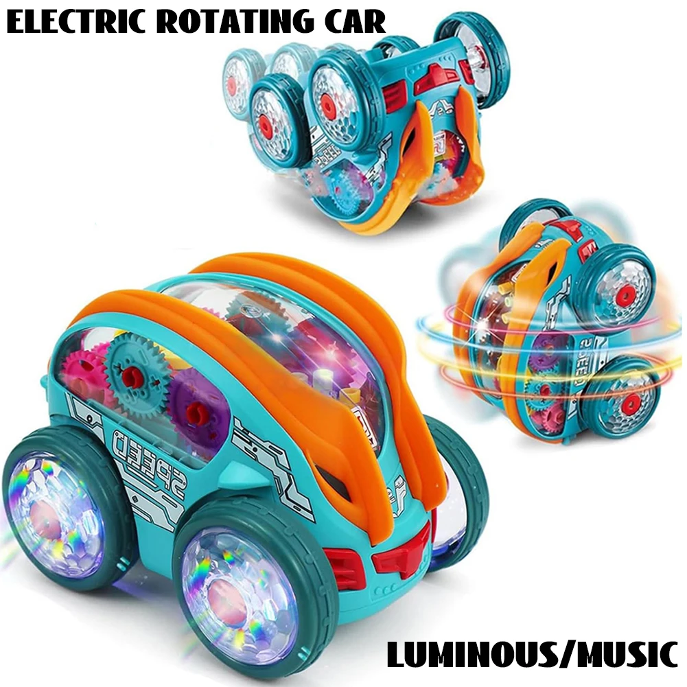 Electric Rotating Car 3D Luminous Music Car Automatic Special Music Light Toy Car Colorful Musical Toys for Boys Kids Gift