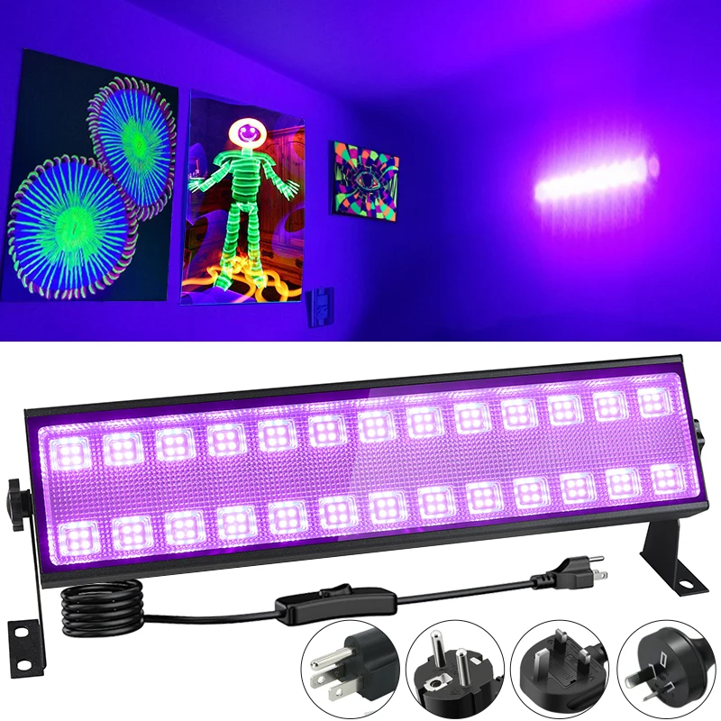 100W LED Black Light, Black Lights for Glow Party, Glow Light for Halloween, Bedroom, Fluorescent Body Paint, Stage Lighting, vilhelm parfumerie body paint 20