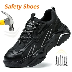 Sleek Black Steel Toe Lightweight Safety Shoes - Unisex Anti - Slip, Puncture Proof, Insulated Work Sneakers - 45 (739)
