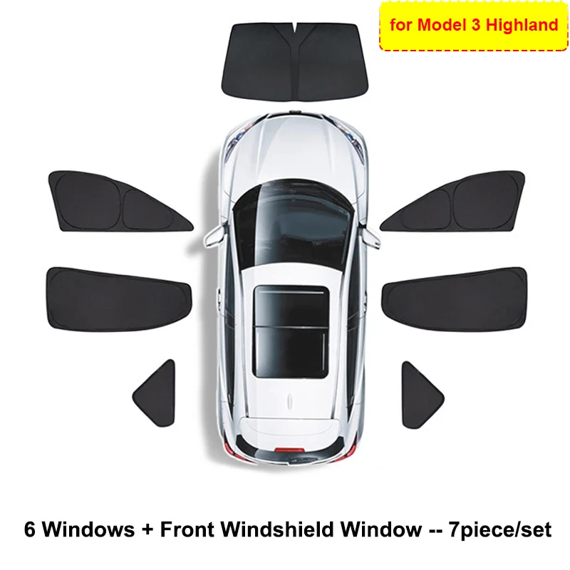 For Tesla Model 3 Y X S Privacy Sun Shade Car Side Window Sunshade Roof Skylight Blind Shading Net Front Windshield car sunshade windshield sunshade windshield sun shade