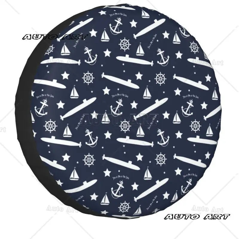 

Nautical Sailor Anchor Spare Wheel Tire Cover for SUV Trailer Vehicle Accessories 14" 15" 16" 17"