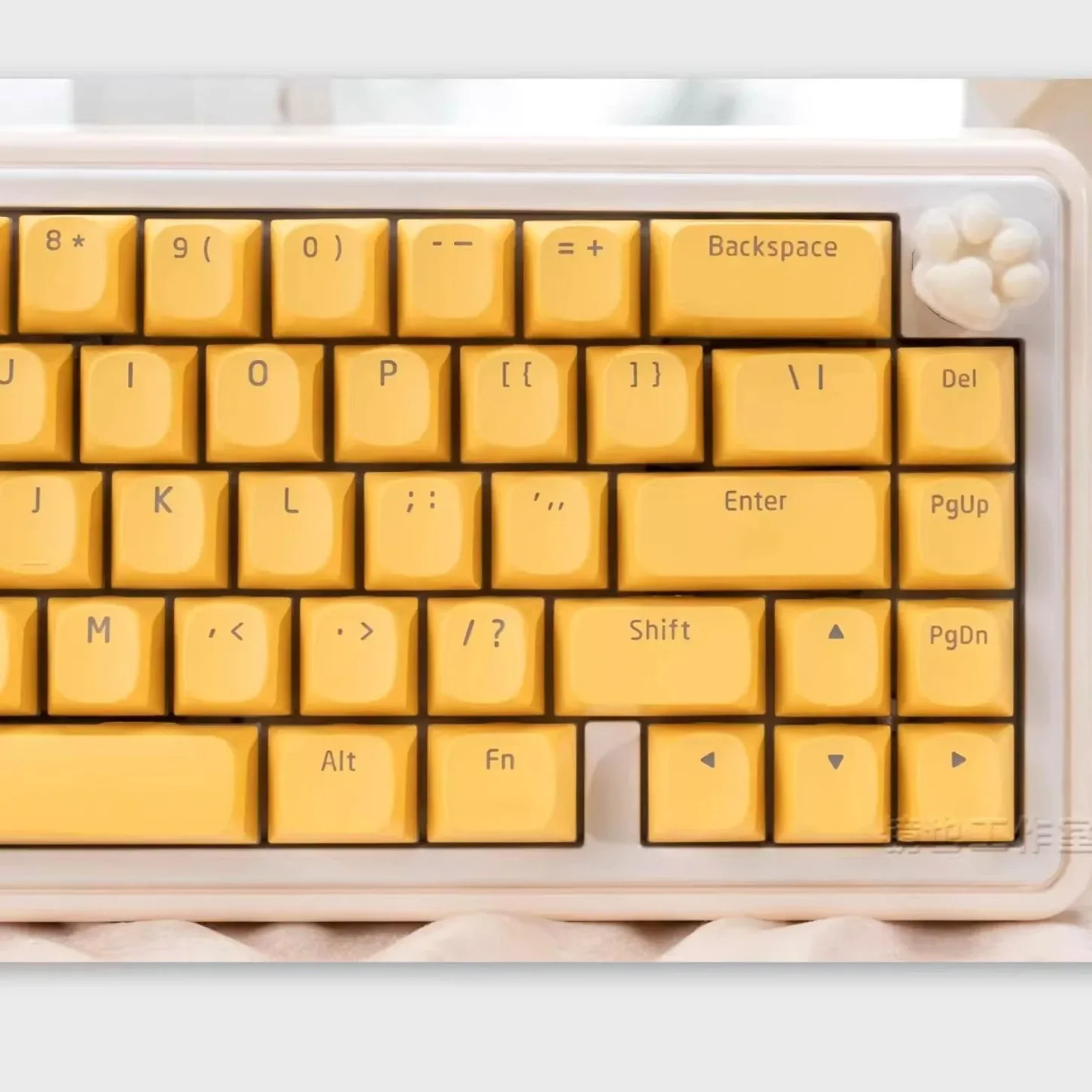 리틀 푸딩 옐로우 캐릭터 반투명 OEM 키 커버 키트 PBT+PC 117키 68 75 87 104 기계식 키보드용