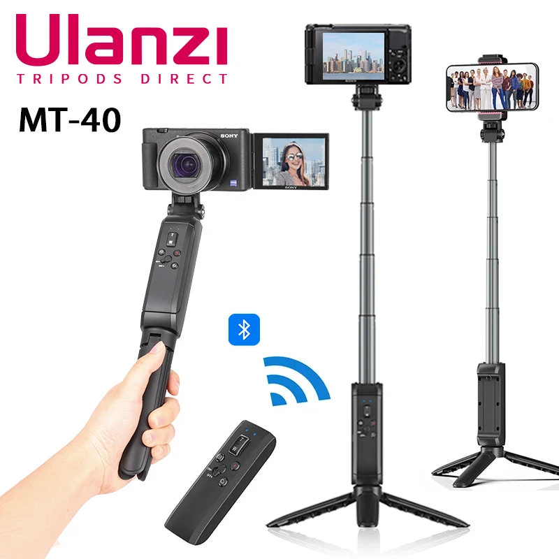 Ulanzi Mt-40 Per Sony Canon Camera Smartphonetreppiede Estensibile Leggero Wireless Bluetooth Selfie Stick Estendere 1/4 ''Monopiede