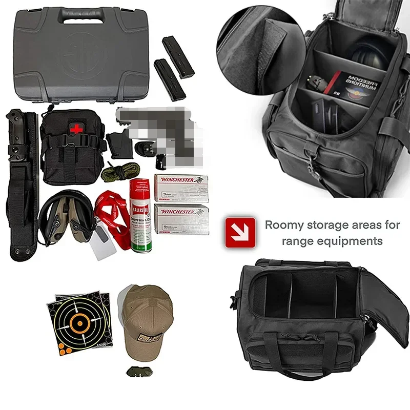 Gun Bag Gun Range Storage Bag with MOLLE System Durable Shoulder Pack for Outdoor Equipment & Accessories