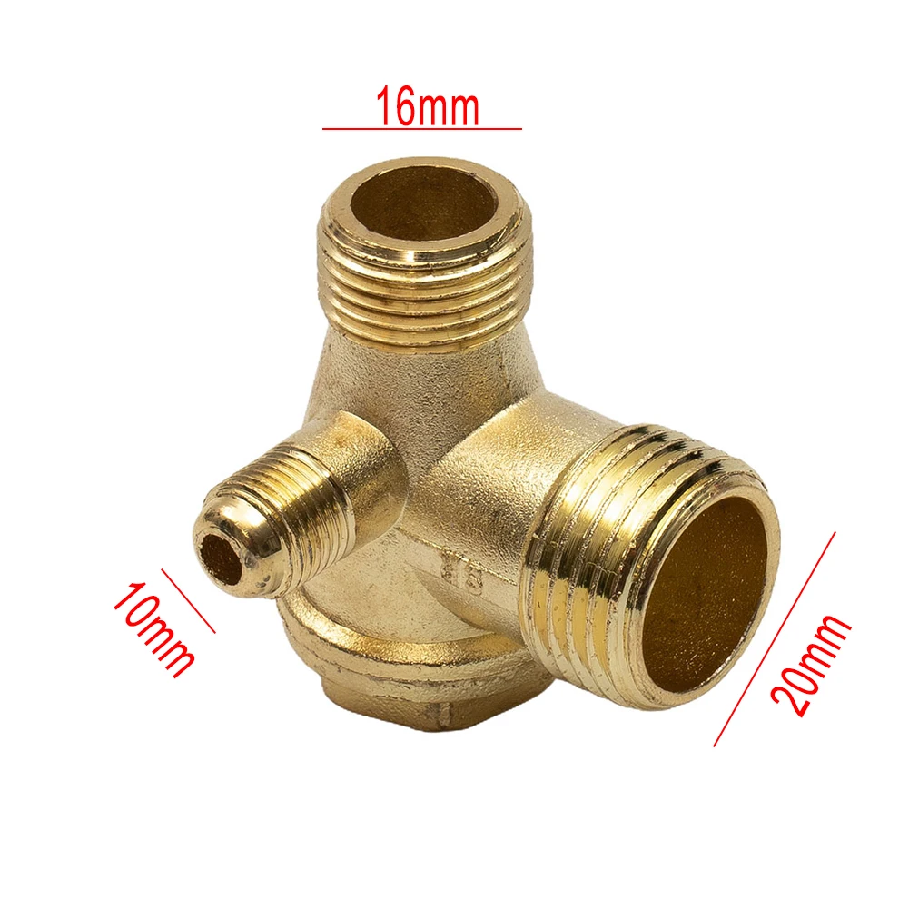 3 Port Check Valve Brass 20mm 16mm 10mm Male Thread Check Valve Connector Tool For Air Compressor Pneumatic Parts 1pcs 2 3 4 port check valve brass internal male thread return valve check valve connector tool for air compressor solenoid valve