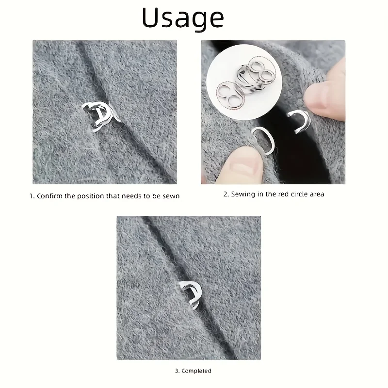 50세트 금속 합금 투명 클래스프 훅앤아이 잠금장치 DIY 바느질용 핸드백 바지 스커트용 투명 고정장치