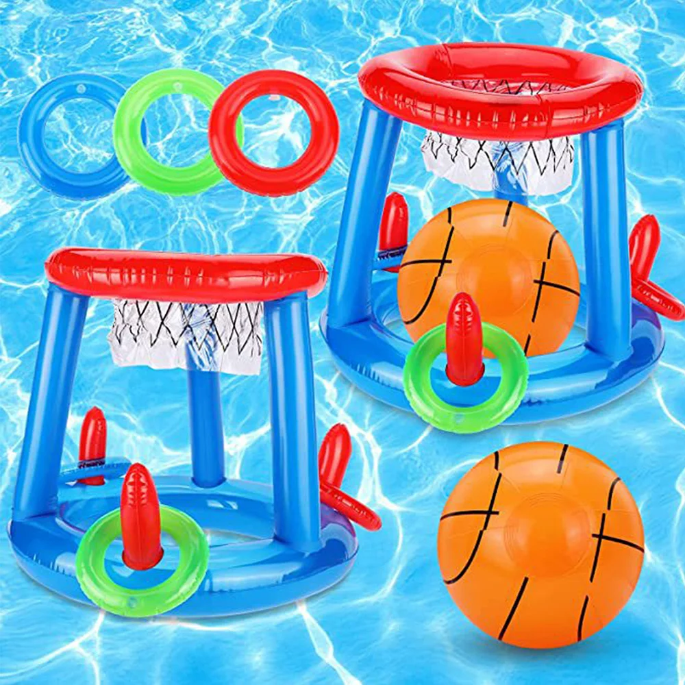 InflatableRingThrowingFerruleTossGameSetFloatingPoolToysBeachFunSummerWaterToy