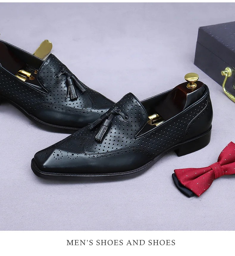Men's Genuine Leather Tassel Loafers | Vintage Moccasins 38-46
