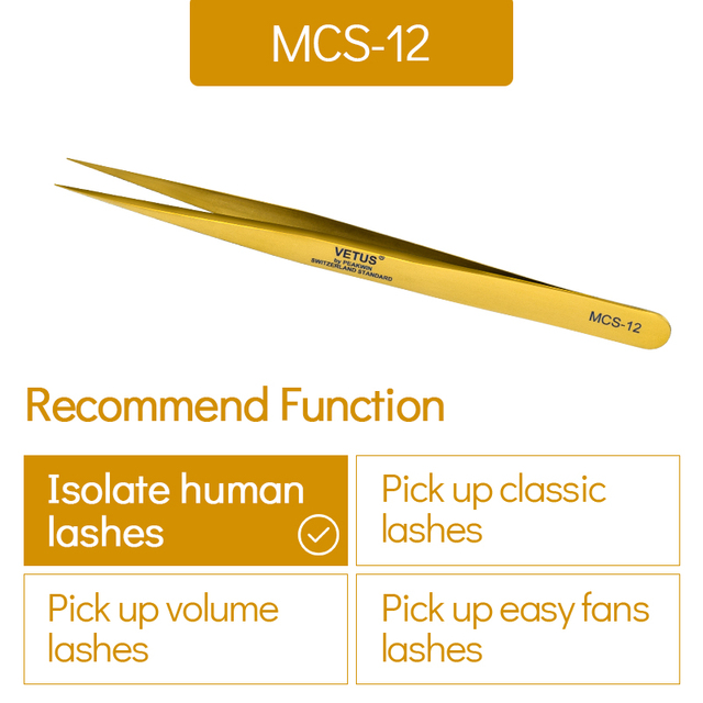 Vetus MCS All size single pack tweezers for eyelash extensions