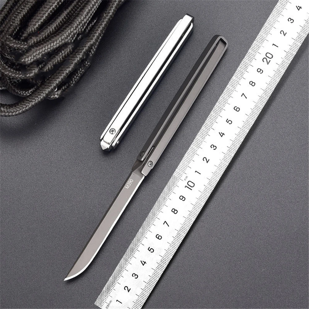 60HRC Mini Folding Knife M390 CNC Cutting Blade Broken Window Pocket