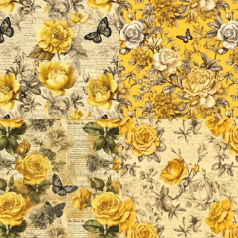 12pcs Floral Background Scrapbook Paper Patterned Paper Pack Decoration Handbook Album Art Handmade Crafts Gift Packaging