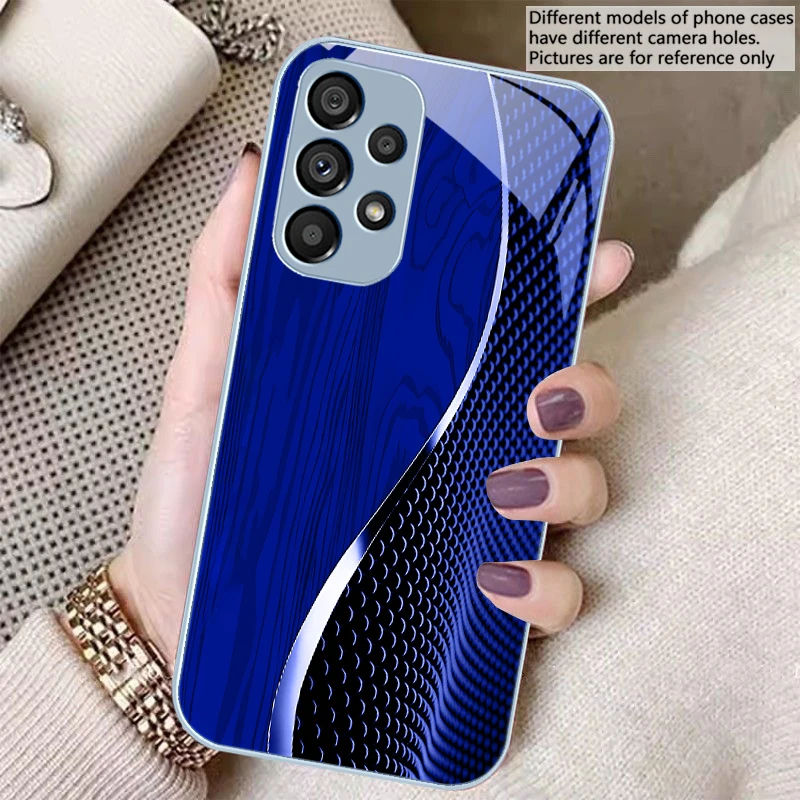 Wood Grain Mesh Black Glass Phone Case