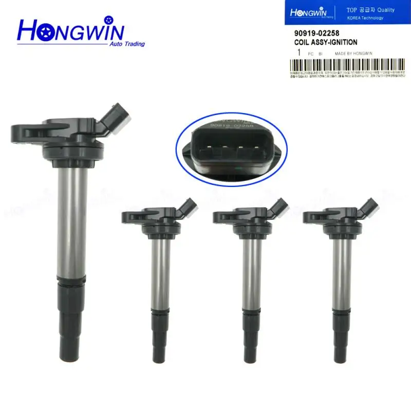 4 Pcs/Set 90919 02258 Ignition Coils For Toyota Corolla Prius Lexus