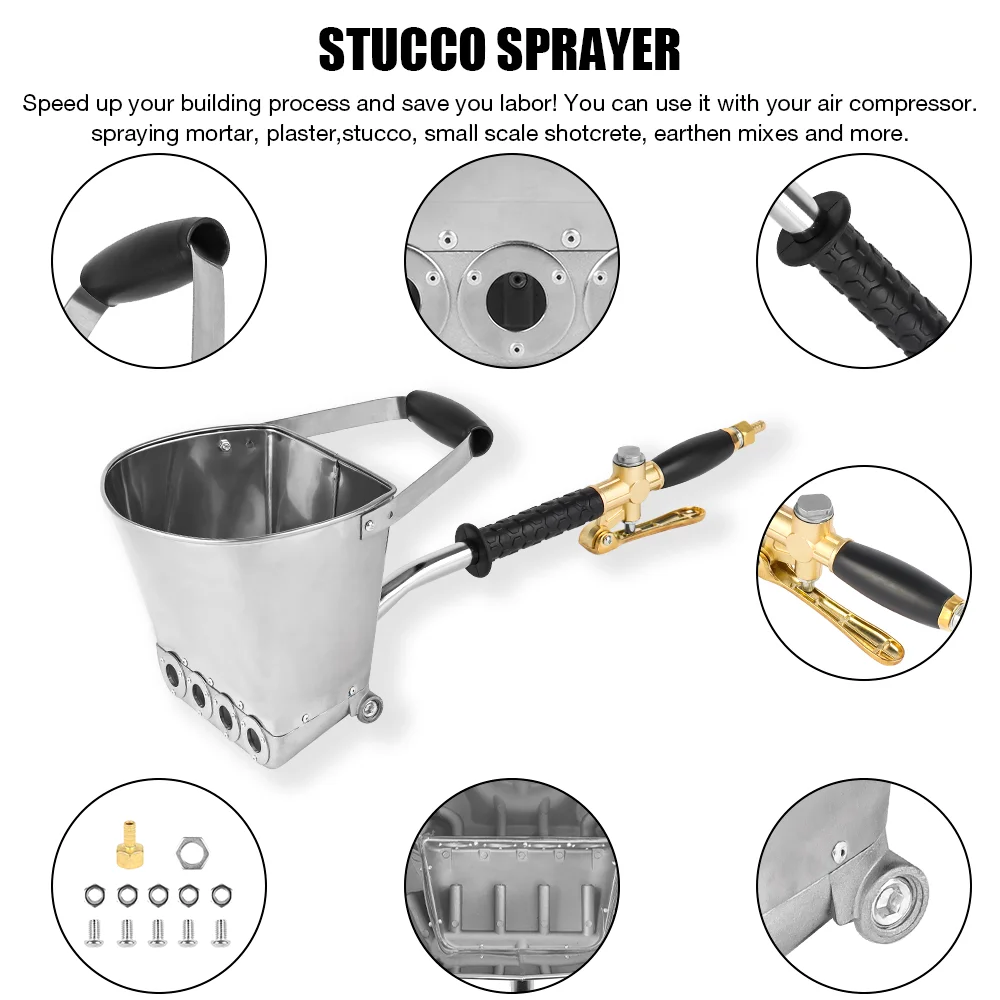 4 فتحات احترافية عالية الجودة، مسدس رش الأسمنت، مس...