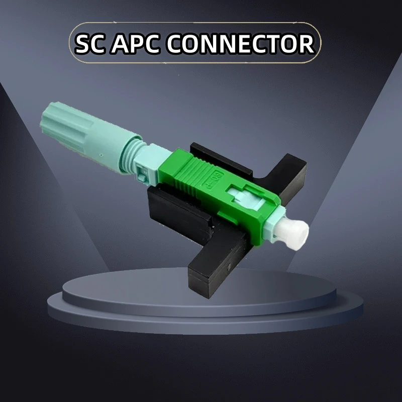 [Free Shipping]FASO 100Pcs SC/APC SM Optical Fiber Fast Connector FTTH Optic Embedded Quick Connector