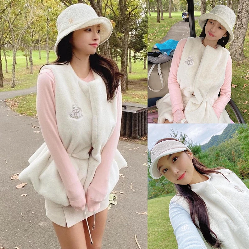 

2023 Golf women's plush warm elastic waist skin-friendly soft sports fashionable sleeveless jacket recommended for ladies