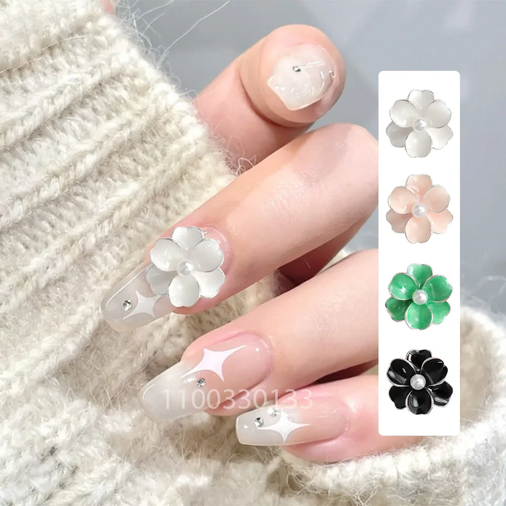 

50PCS Full Blossoms: 3D Flower Alloy for Nail Decorations Beauty Grace Blooming Floret Charms Design Nail Tips Adorn Jewelry 10