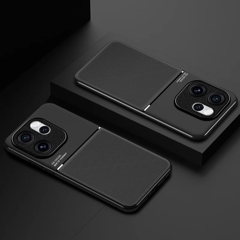 Magnetic Leather Phone Case with Soft Silicone Bumper Back Cover – Premium Car Mount Design