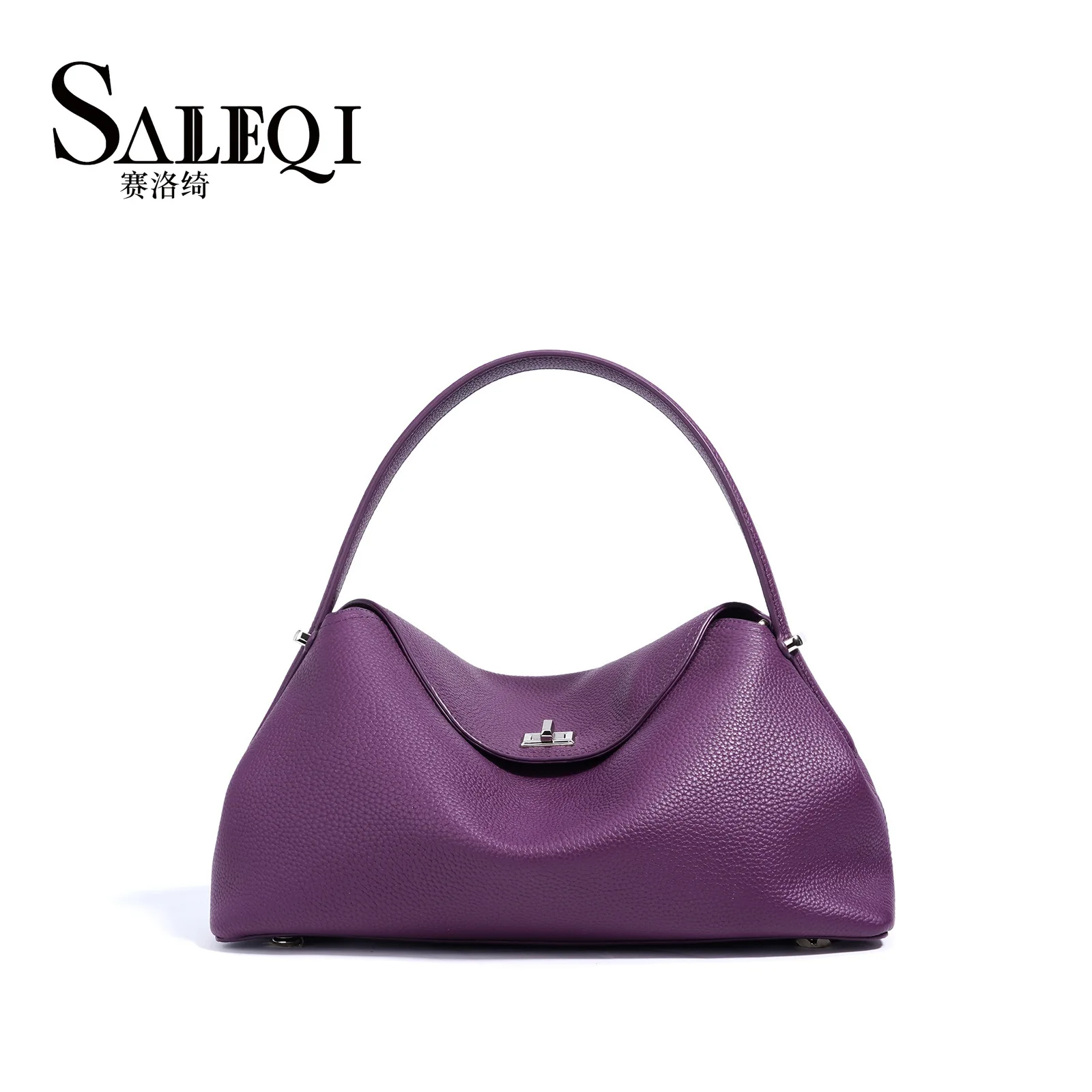 حقيبة يد نسائية بيضاء عصرية مصنوعة من الجلد الطبيع...