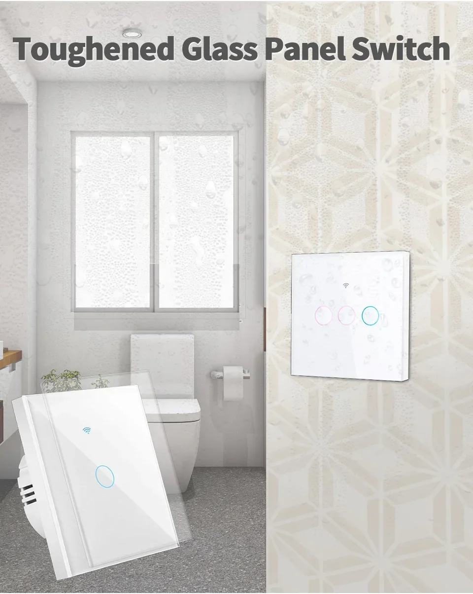 Description Picture 6 of itemTuya WiFi Smart Switch EU Neutral Wire/No Neutral Wire Required 1/2/3 Gang Wall Switch Voice Control Support Alexa Google Home