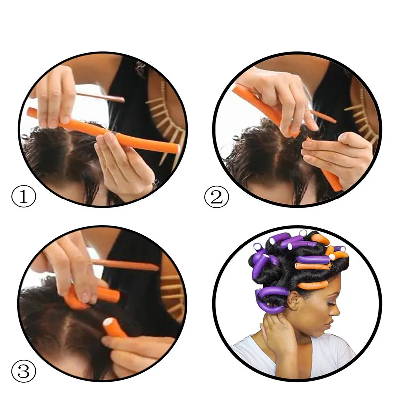 10Pcs Flexible Hair Curling Rod Hair Curler Make Soft Foam Heatless Curling Rod Bendy Twist Curls Tool DIY Styling Tools