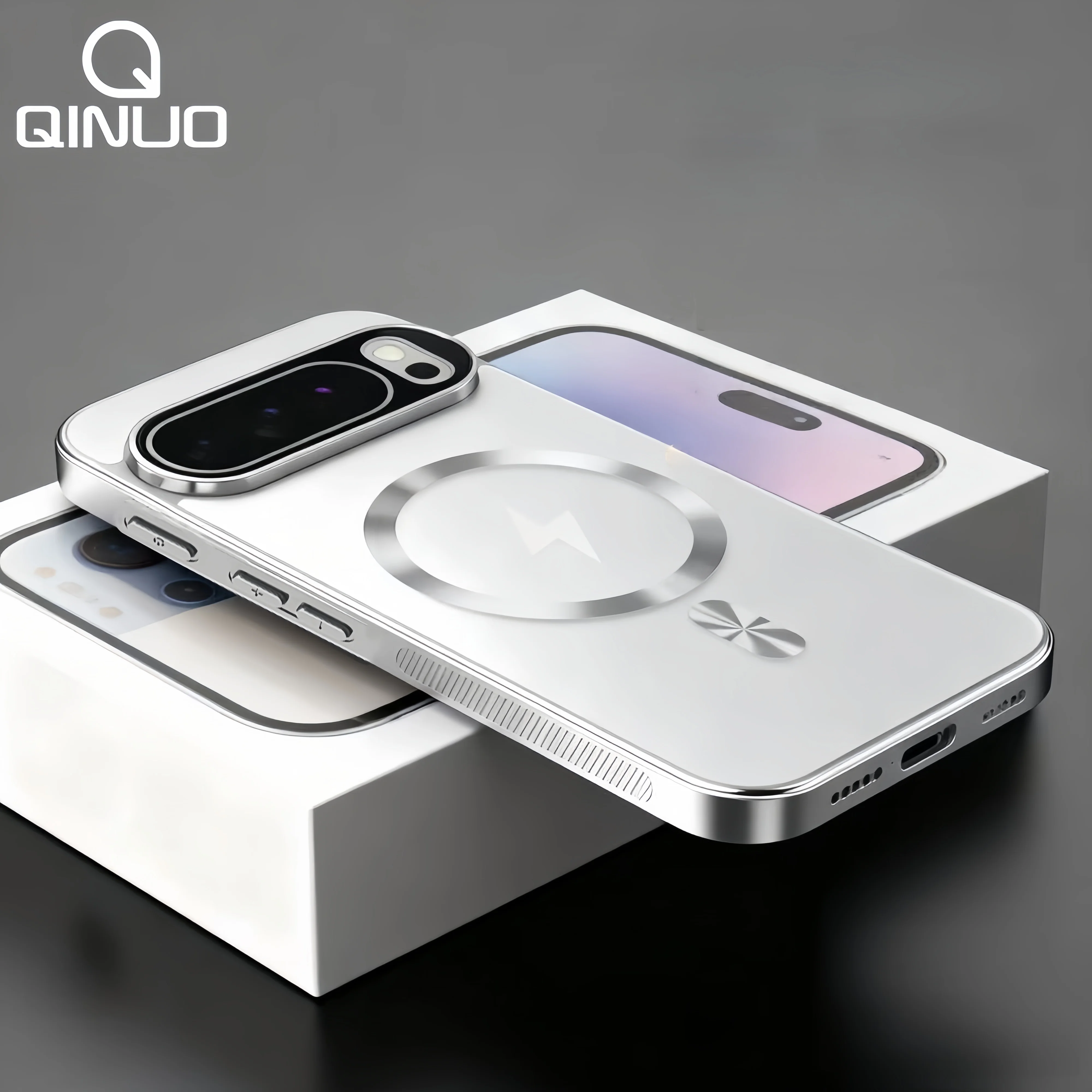 Luxury Magnetic Plating Matte Phone Case with Magsafe Compatibility