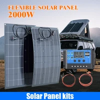 Kit complet d'énergie solaire – Système de panneaux 500W–2000W à haute efficacité avec charge 18V/36V, idéal pour camping-car, marine et maison 1