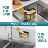 TAILI Strong Suction Cup Sponge Holder Black Dish Sponge Caddy Inside Sink Removable, Rustproof Aluminum for Sponges, Brushes 5