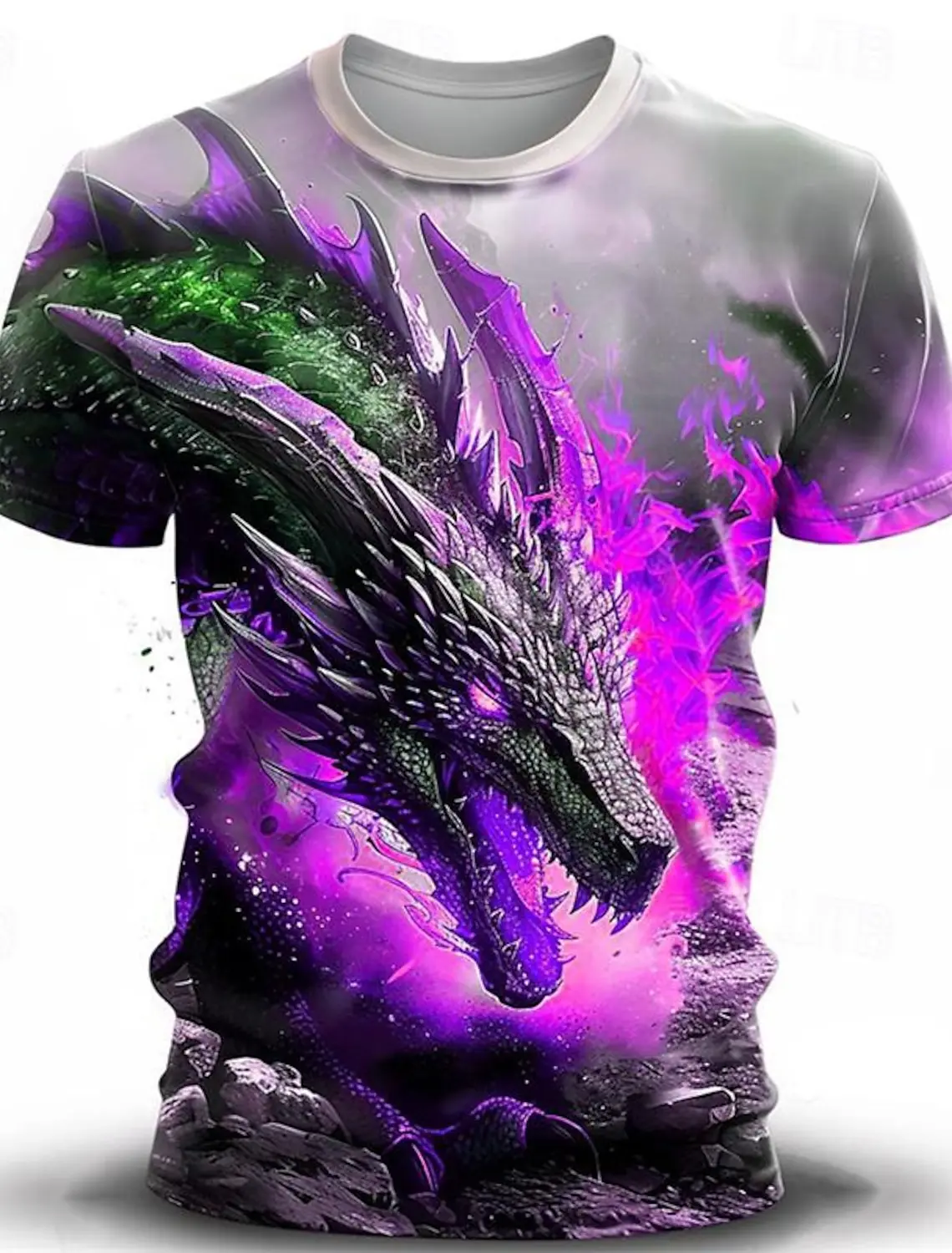 Camiseta Con Diseño De Dragón Verde Con Ilustración