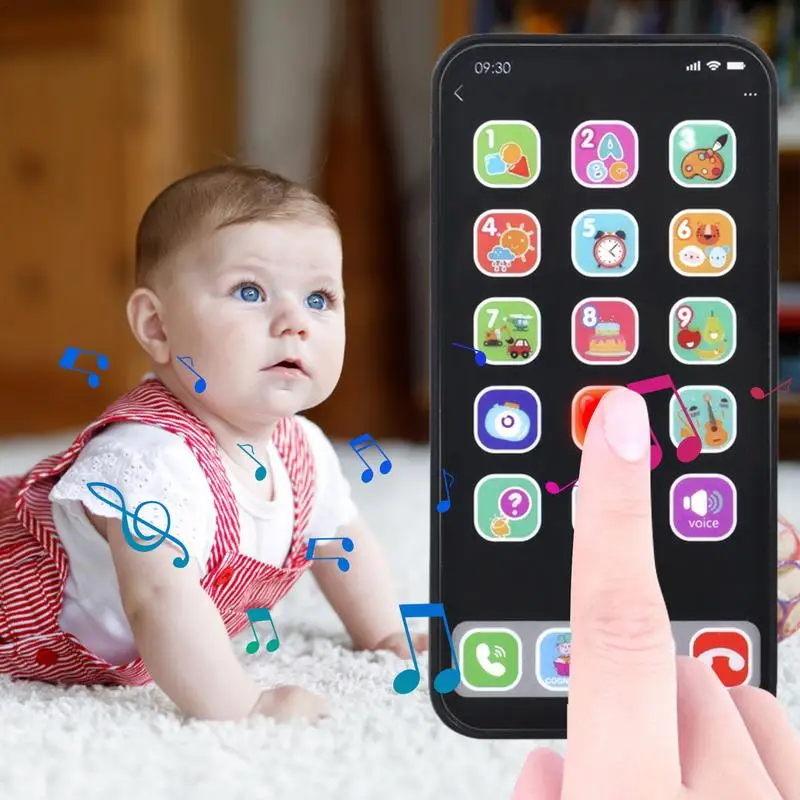 3-6 Years Toy Phone Babies Fake Phone Toys with Music Educational Cell Toys Toddlers Light Up Play Babies Gift