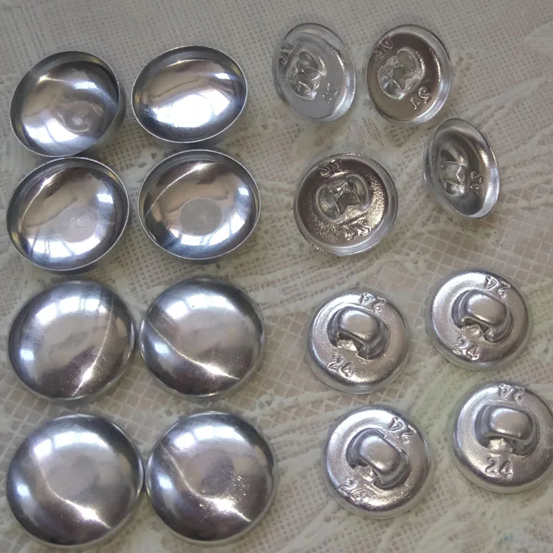 500pcs 16L 0.9cm 18L 20L 24L 30L 32L 36L 40L DIY handmade Fabric Button Bread Shape Round Fabric Covered Cloth Button Metal Back 2