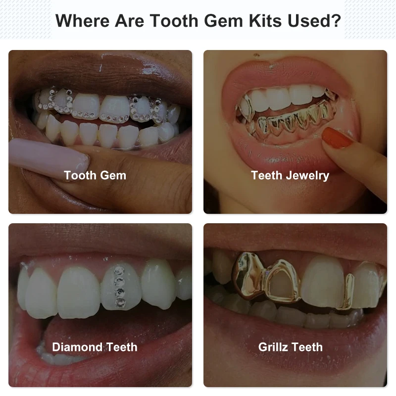 DIY Tooth Gem Kit With Glue Diamond Crystal Jewelry Teeth Decor Teeth  Ornament Application With UV Adhesive Curing Light Glue - AliExpress