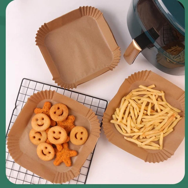 Disposable Airfryer Baking Paper Liner Rectangle Waterproof Oilproof  Non-Stick Baking Mat for Ninja Foodi Air Fryer Accessories - AliExpress
