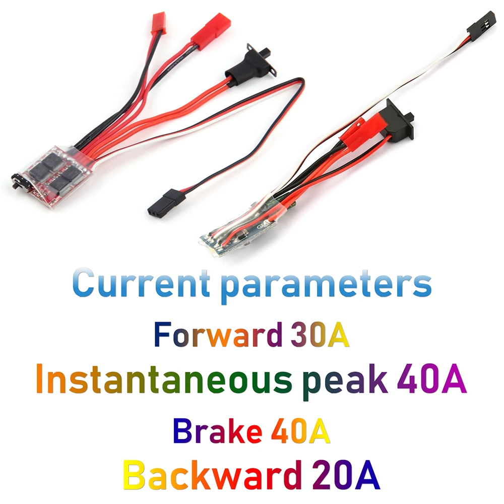 Micro ESC brossé 20A/30A pour Mini-Z, comparé à une pièce de monnaie pour illustrer sa petite taille.