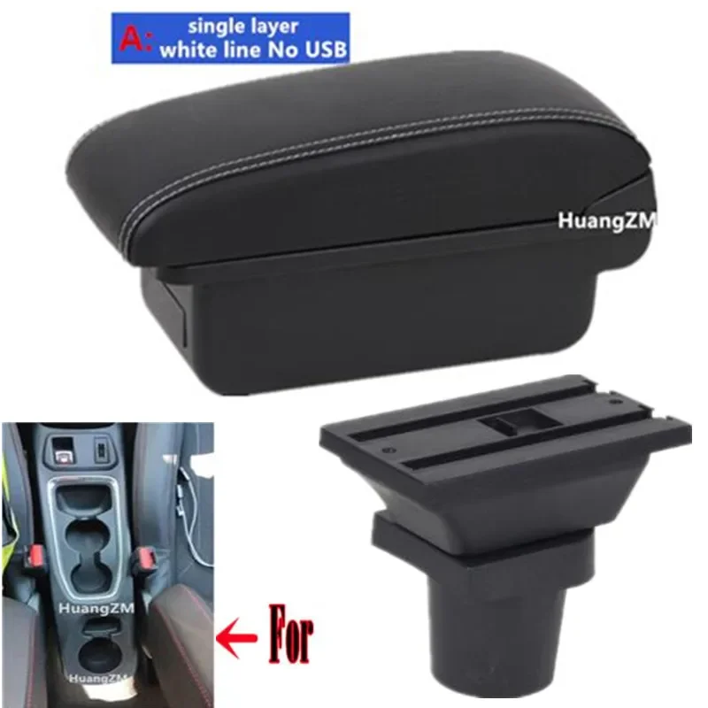 Accoudoir Central Pour Opel Corsa F (2019-2025) - Avec 3 Ports USB, Noir Et Blanc - Double Couche, Rangement