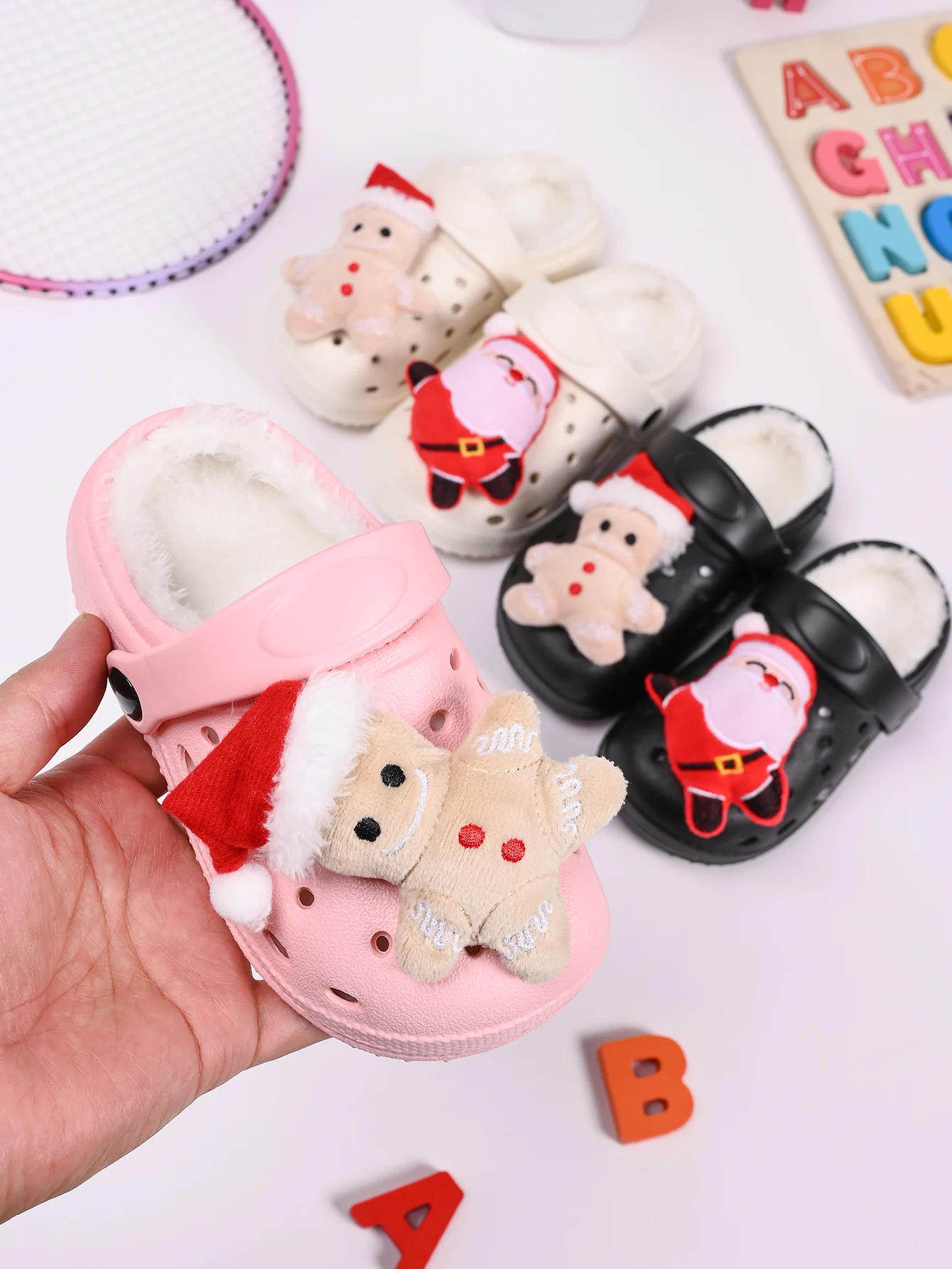 Children's Winter Slippers - Plush Soft EVA Sole Anti Slip Kids Indoor Shoes