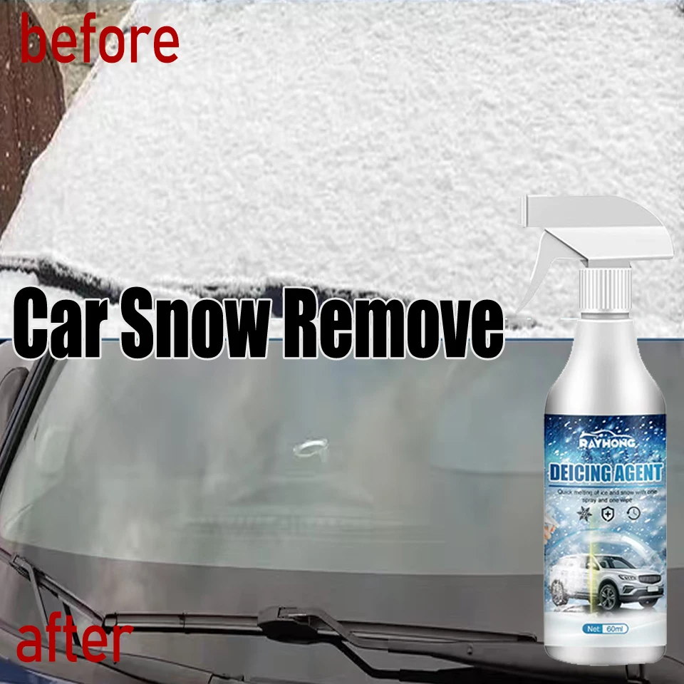 Winter De Icing Instantly Melts Ice Auto Windshield Deicing Spray Car Window Cleaner 60ML Road Anti Slip Winter Vehicle Supplies car windshield cleaner car windshield snow shield