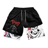 Short de sport Anime 2 en 1 pour homme, séchage rapide, maille respirante, short de performance, sports d'été, fitness, entraîne 4