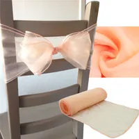 100Pcs Organza Chair Sashes Chair Bows Sashes Tie Back Wedding Events Banquets Chairs Decoration 18x275cm 4