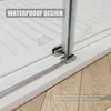Sliding Shower Door, 56-60“ W X 76” H, Clear Tempered Glass, Frameless with Handle and Waterproof Seal, Sliding Shower Door 4