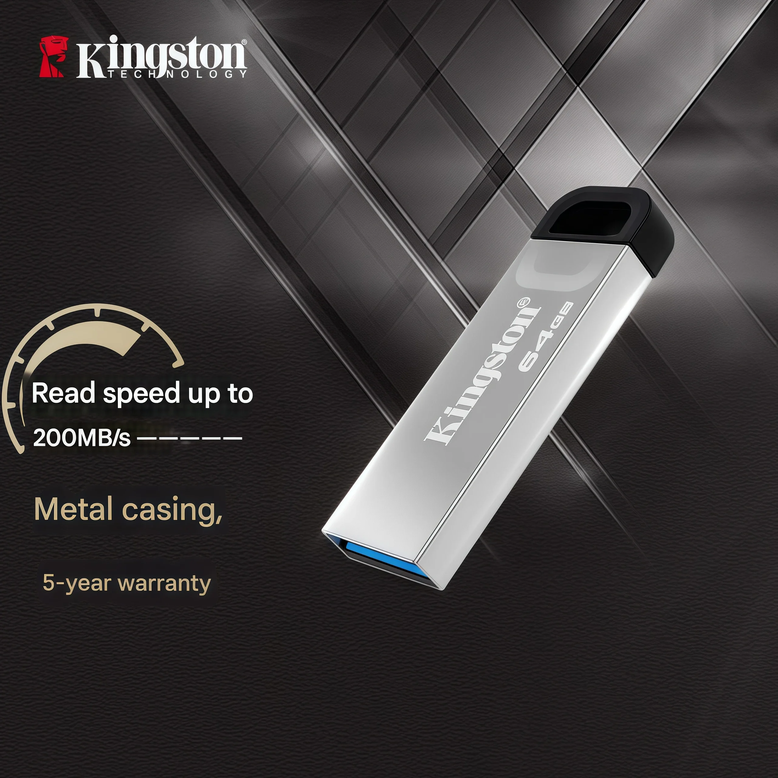 킹스턴 512GB USB 3.2 플래시 드라이브 고속 메탈 펜 드라이브 방수 휴대용 메모리 스틱 PC 노트북용