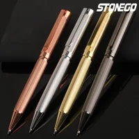 STONEGO Metal Ballpoint Pen, Retractable Signature Pen Crest Style Metal Housing Black Ink Medium Point 1.0mm 2