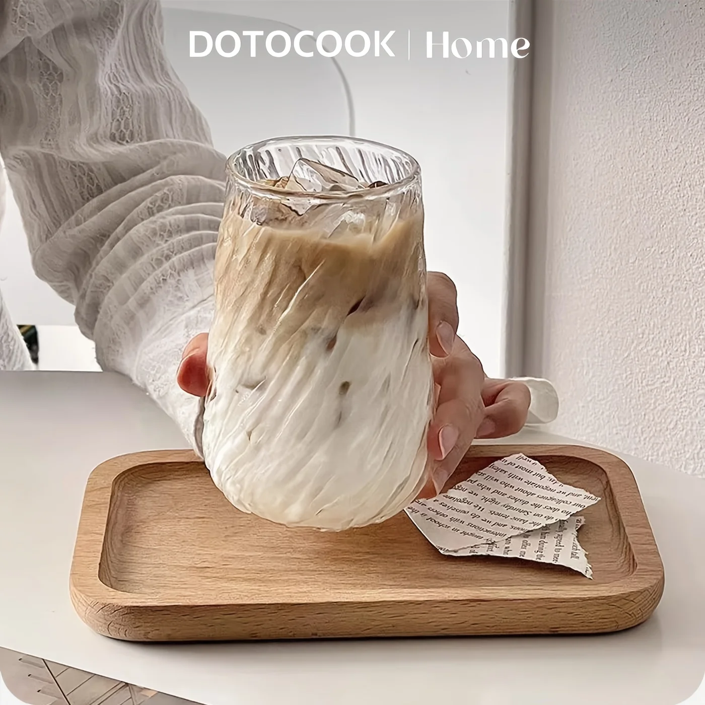 כוס קפה זכוכית פסים כוס קרח זכוכית שקופה כוס תה כוס שתייה מיץ חלב מוכה כוסות ציוד מטבח