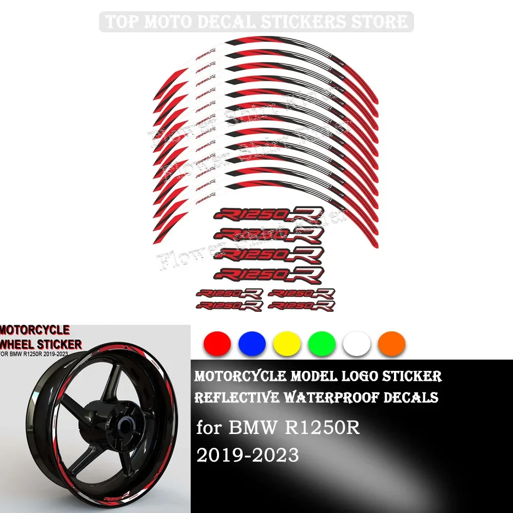 Motorcycle Wheel Sticker Waterproof Hub Decal Rim Stripe Tape 17 Inches For BMW R1250R R1250 R 1250R 1250 R 2019-2023 2020 2021 puma official puma evo stripe shorts 8 inches 58581502