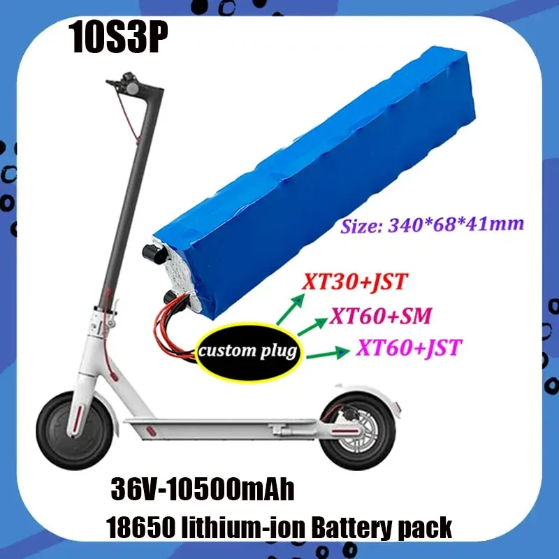 

10S3P 36V 18650 10500mAh Scooter High Power Rechargeable Battery Pack for Xiaomi M365 Electric Scooter Hoverboard Built-in BMS