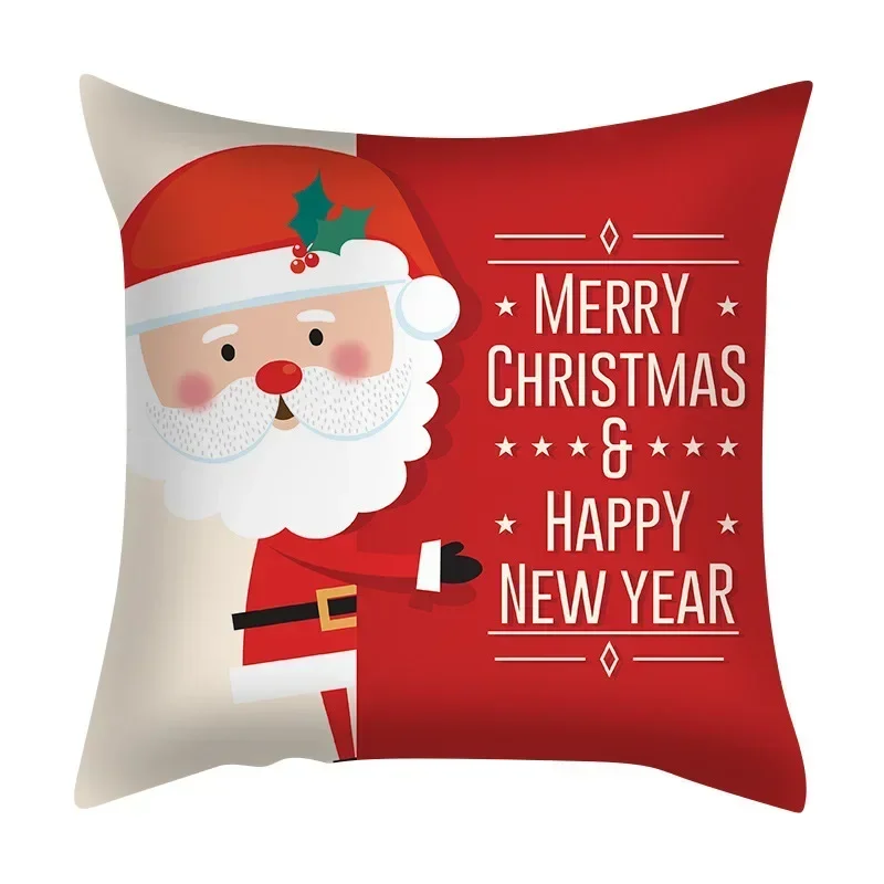 45cm Christmas Cushion Cover Merry Christmas Navidad Home Decor, Xmas Noel Pillow Case for Sofa, New Year Gift Ideas